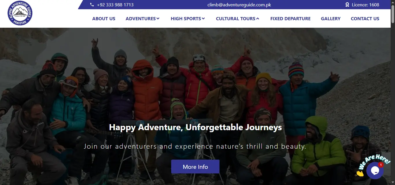 Tour Business Website | WordPress Development Case Study 1 Adventure Guide tour business website homepage built on WordPress