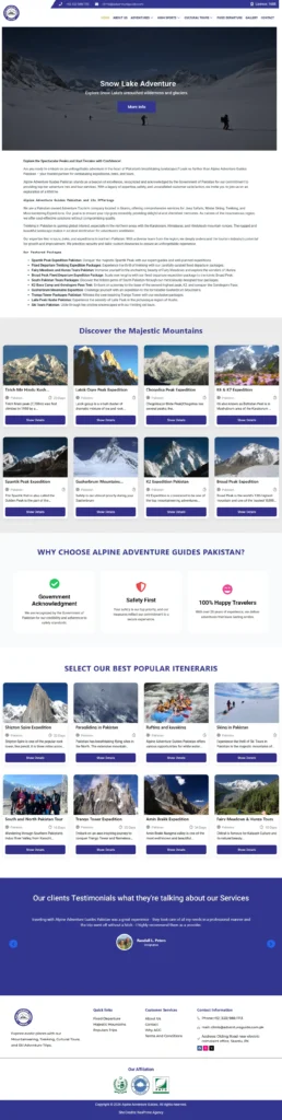 tour business website preview