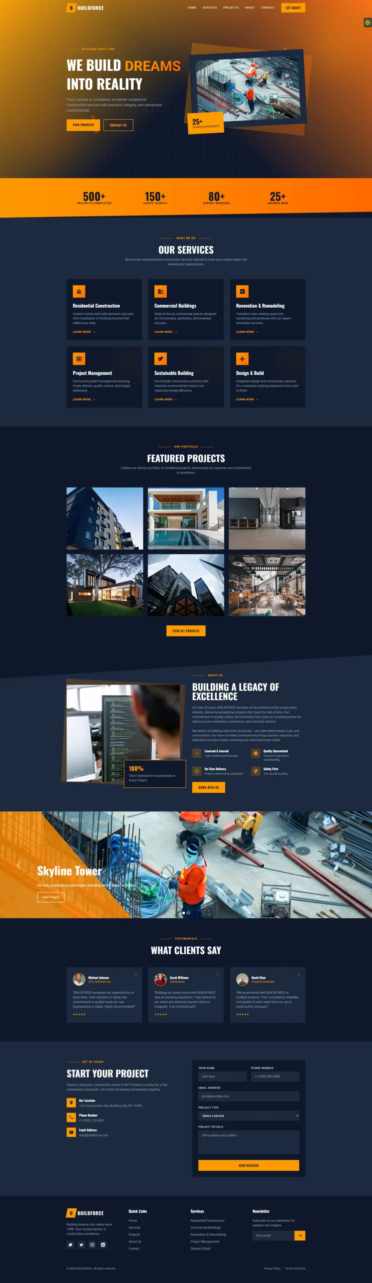 Web Development Services in Pakistan 4 construction company client website scaled